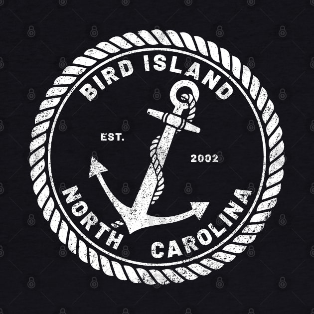 Vintage Anchor and Rope for Traveling to Bird Island, North Carolina by Contentarama